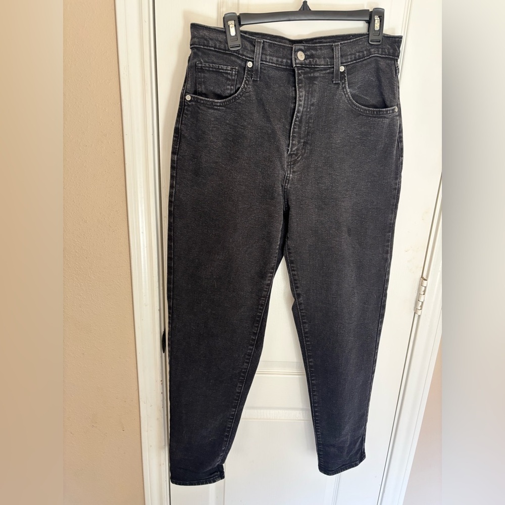 Levi’s High Waisted Mom Jeans Waterless Black W31 L29 PC9 26986-0006 Women Denim